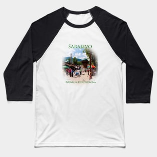 Sarajevo Pigeon Square Baseball T-Shirt